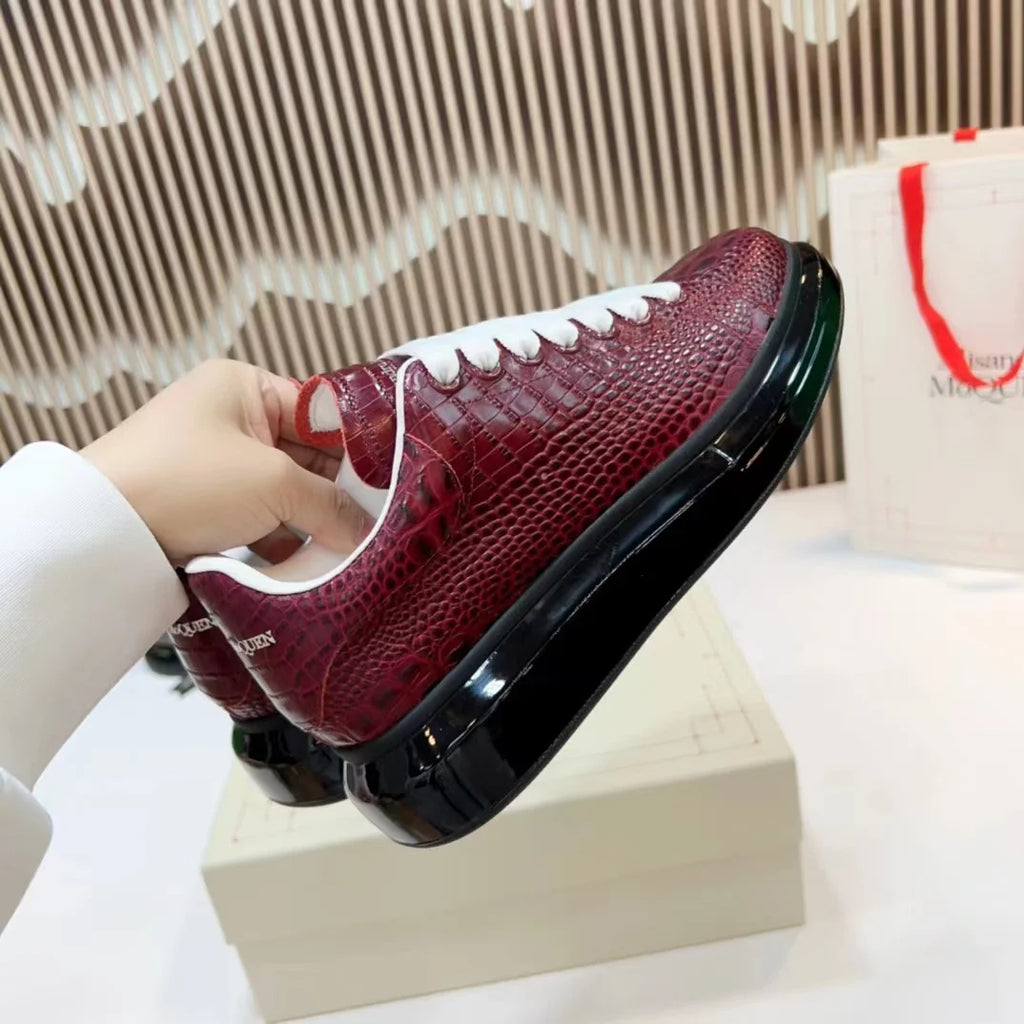 Luxury Handmade Leather Platform Sneakers