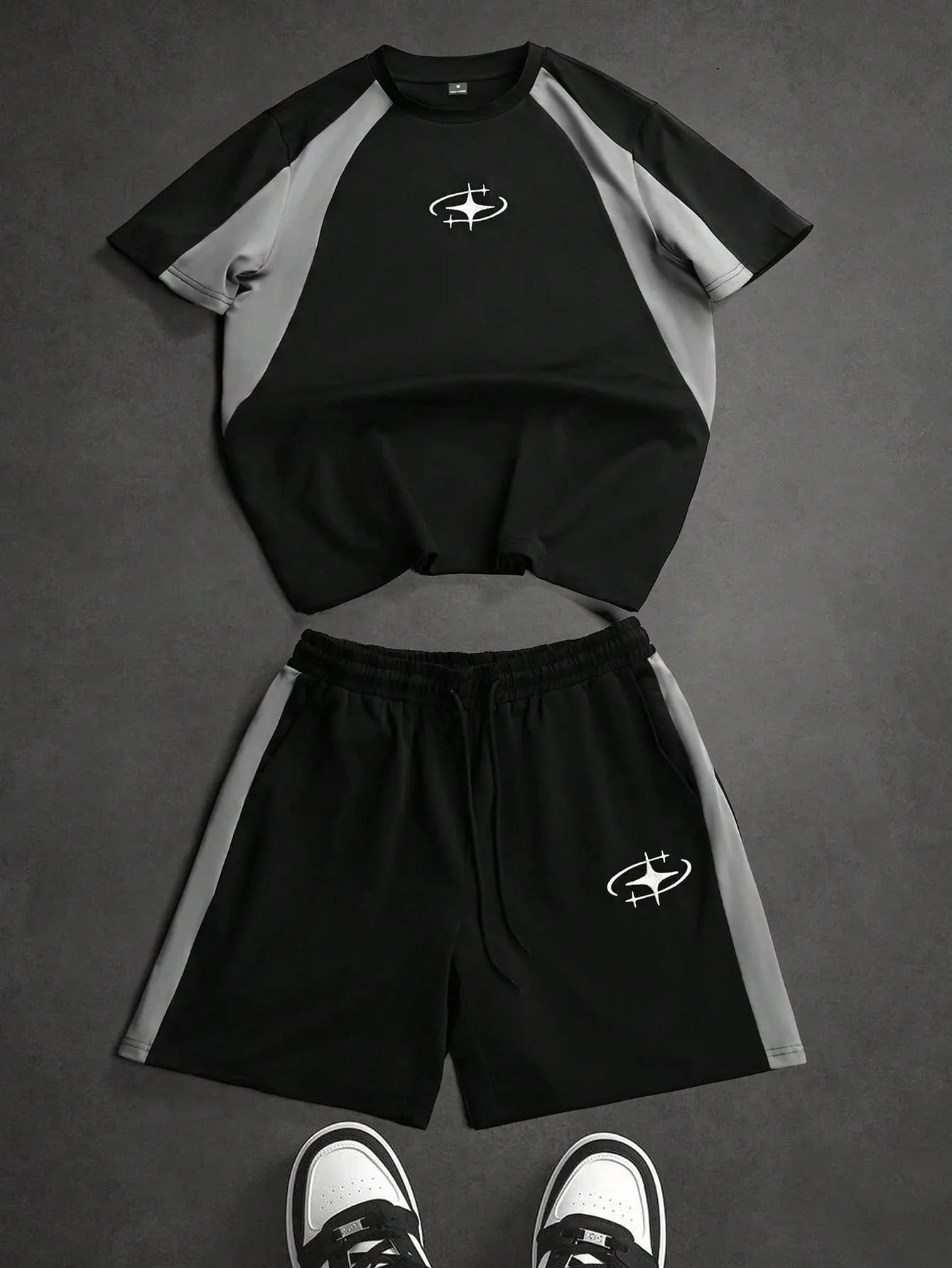 3D Pattern Shorts Set