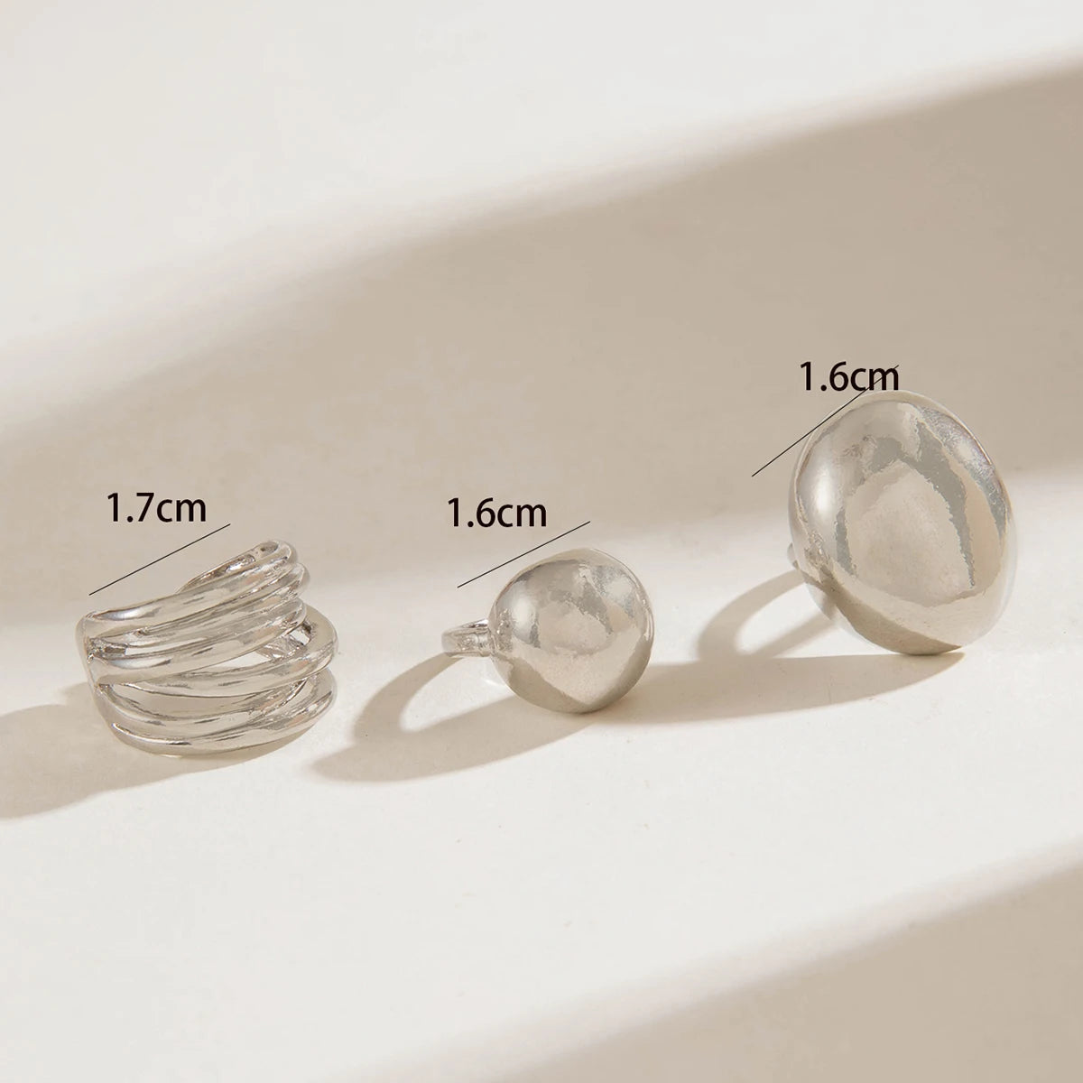 Tocona Bohemian Geometric Gold Open Rings Set