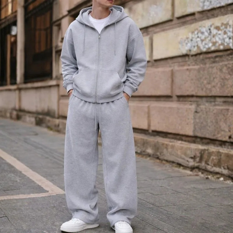 Zip-Up Hoodie & Wide-Leg Tracksuit