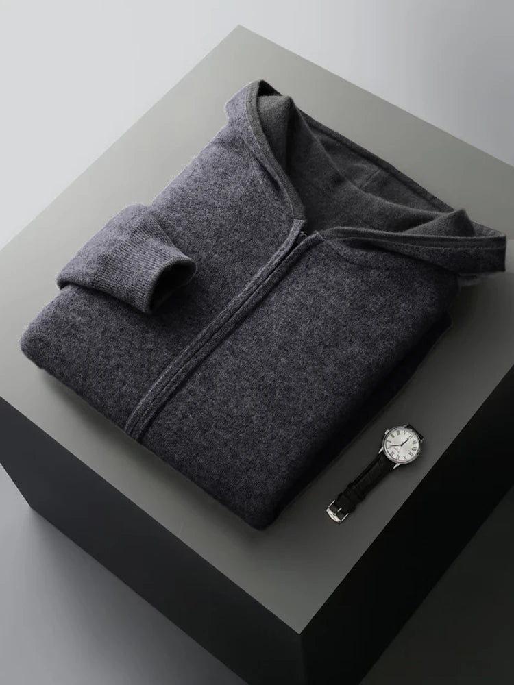 England Style Hooded Wool Jacket