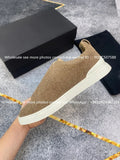 Luxury Leather Men’s Casual Sneakers – Beige Low-Top Loafers