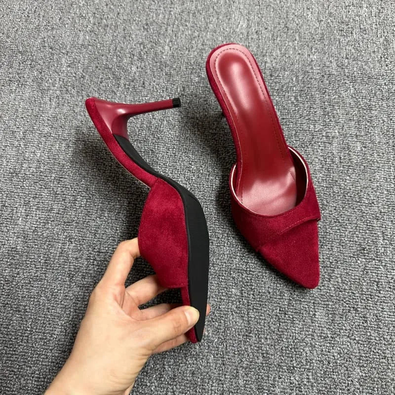 Elegant Slip-On Open Toe Heeled Mules