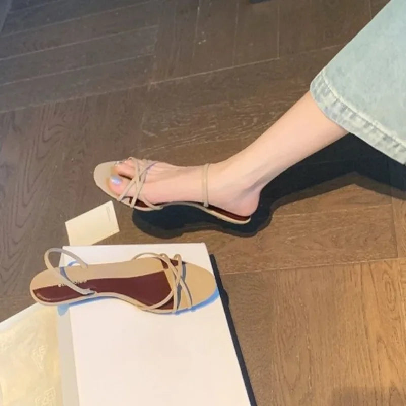 Women's Elegant French Low Heel Sandals