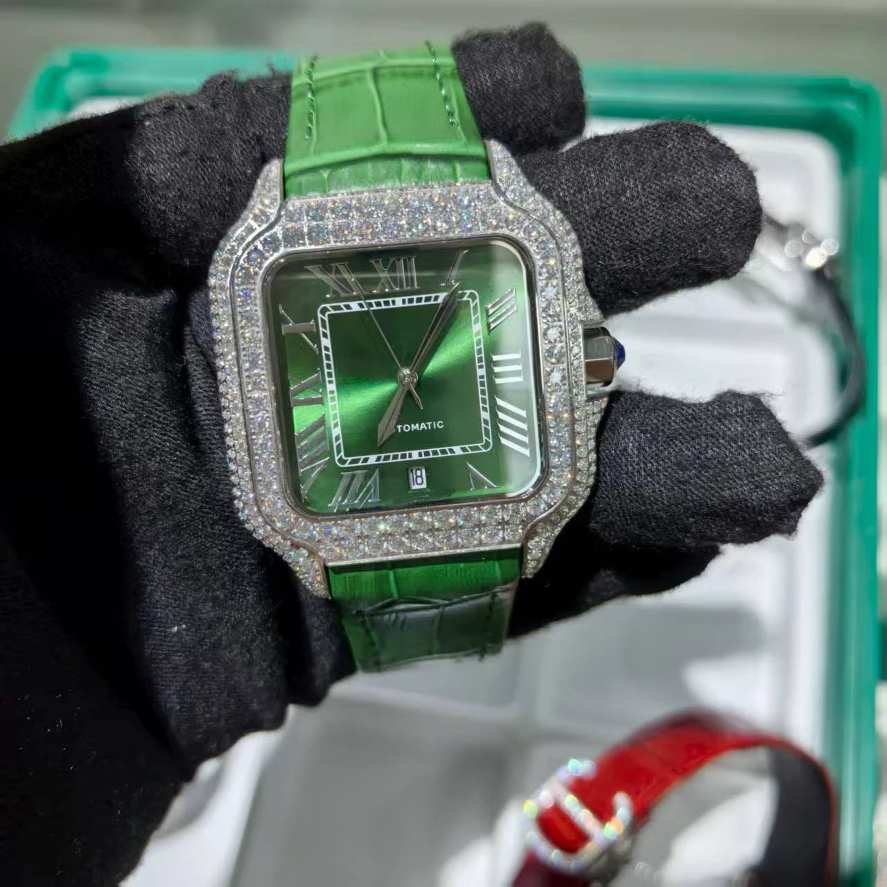 Full Iced Out VVS Moissanite Mechanical Watch
