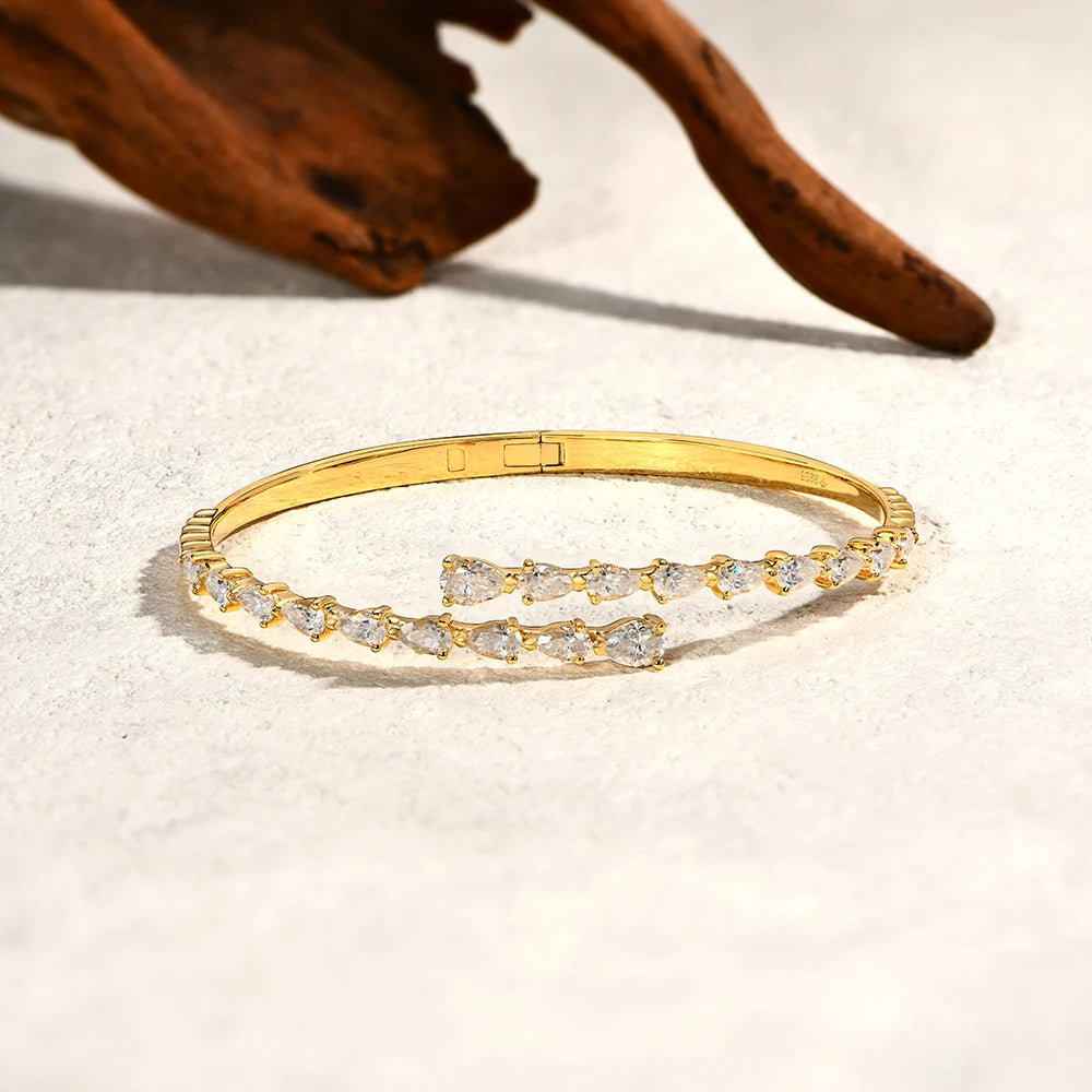 Original Moissanite Adjustable Silver Bracelet