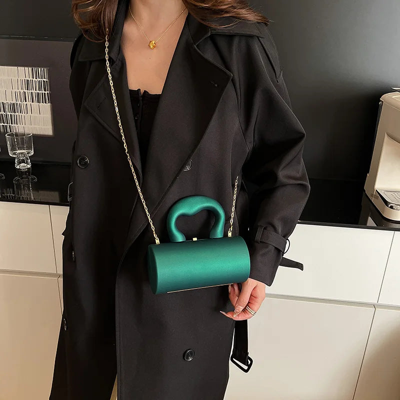 Designer Cylinder Crossbody Clutch