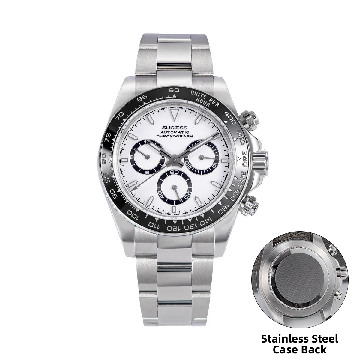 Sugess Panda Automatic Mechanical Chronograph Diving Watch