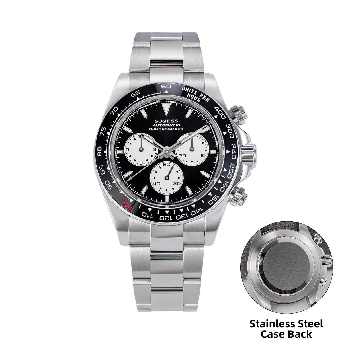 Sugess Panda Automatic Mechanical Chronograph Diving Watch