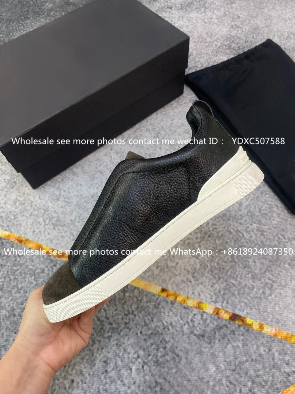 Luxury Leather Men’s Casual Sneakers – Beige Low-Top Loafers