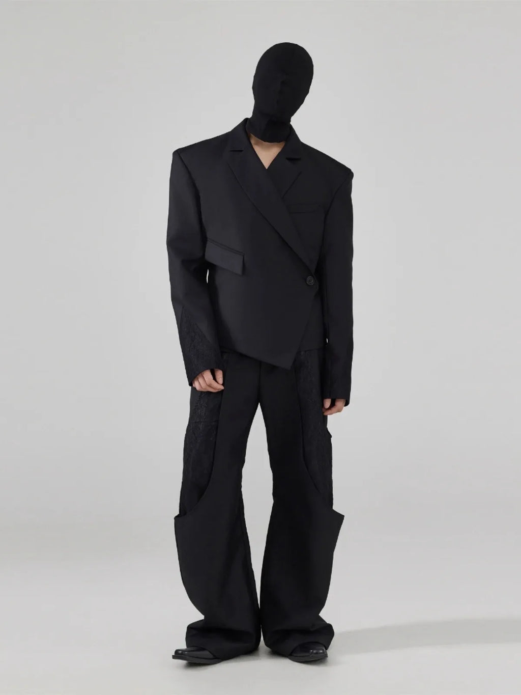 Mauroicardi Fitted Asymmetrical Black Blazer