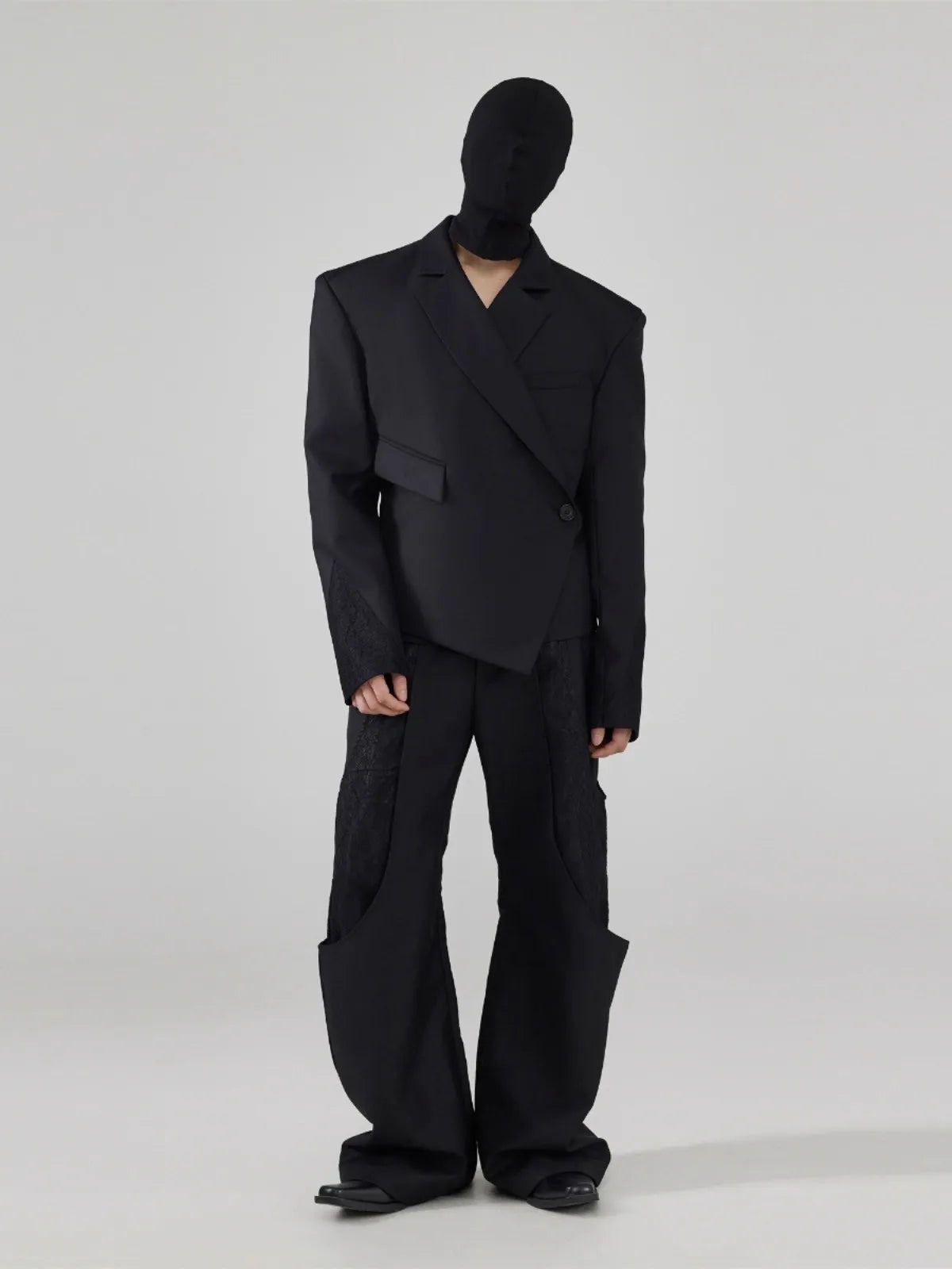 Mauroicardi Fitted Asymmetrical Black Blazer