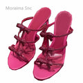 Rosy Red Rhinestone Bow Slippers
