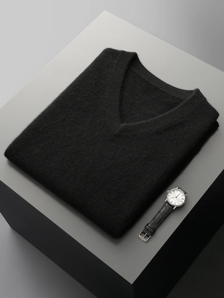 Men's V-Neck Knitted Merino Vest