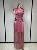 Luxury Sleeveless Tassel Bandage Dress