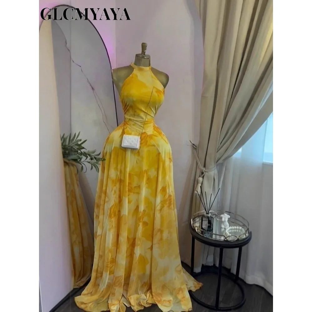 Sleeveless Floral Big Swing Maxi Dress