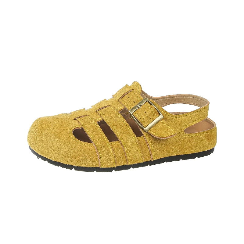 Retro Closed-Toe Roman Platform Sandals