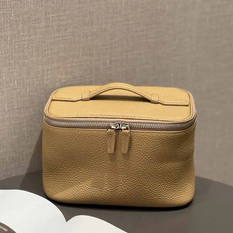 Portable Square Leather Vanity Bag