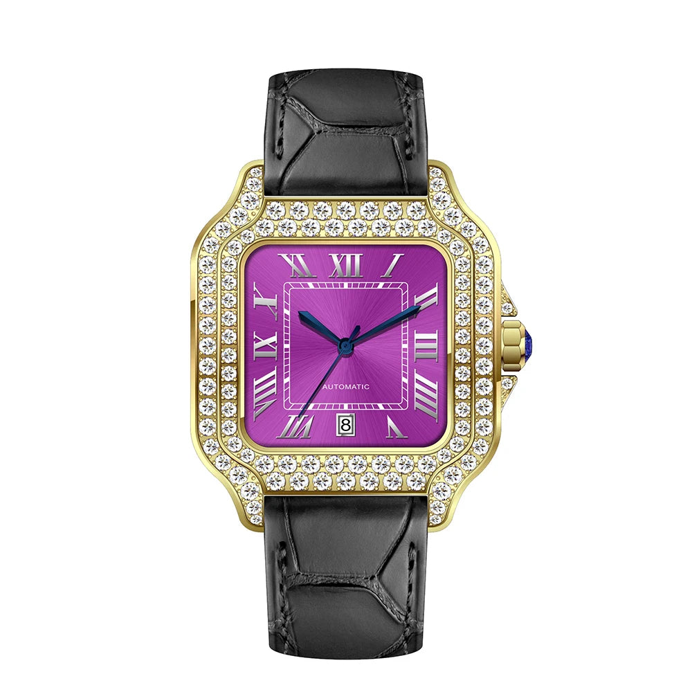 SEAKOSS 40mm Luxury Iced Out Moissanite Watch