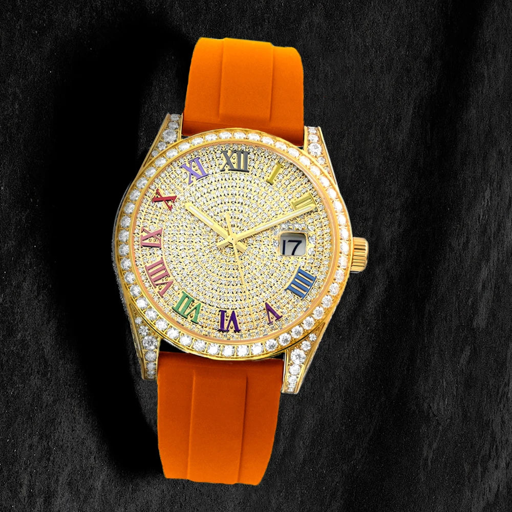 Luxury Iced Out VVS Moissanite Mechanical Watch