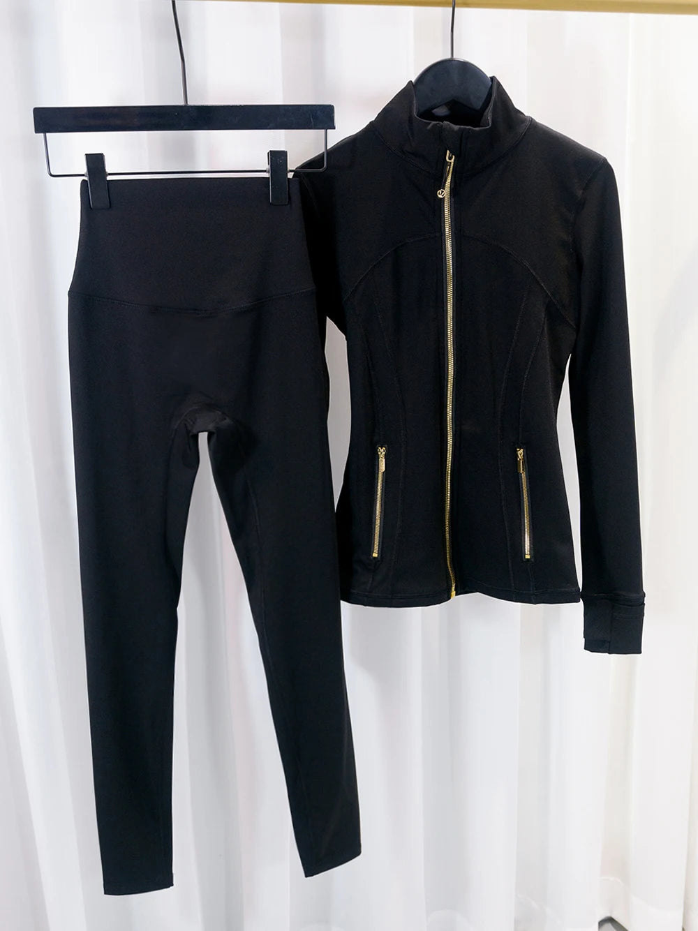 Gold Zipper Tracksuit & Yoga Set