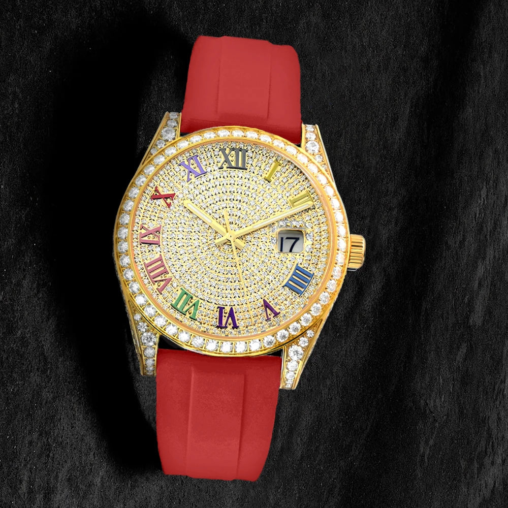Luxury Iced Out VVS Moissanite Mechanical Watch