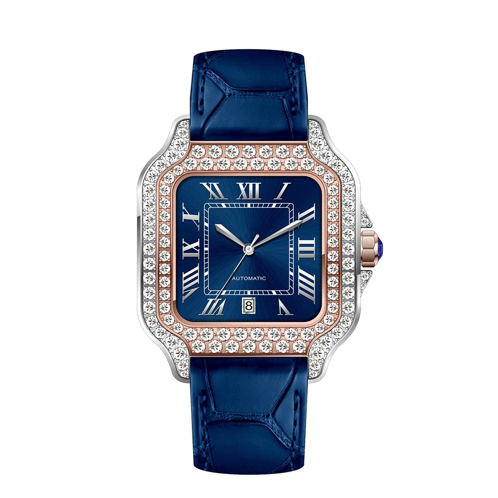 SEAKOSS 40mm Luxury Iced Out Moissanite Watch