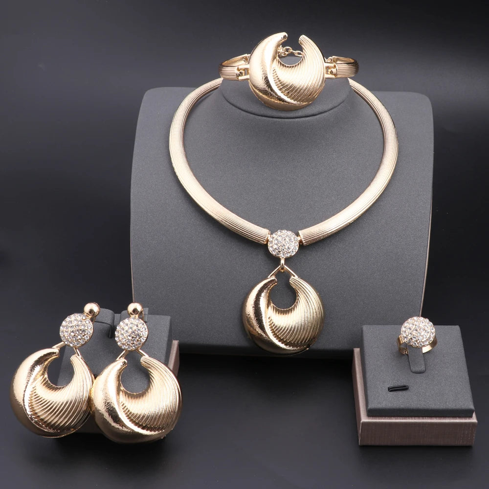Luxury 18K Gold Plated Bridal Jewelry Set