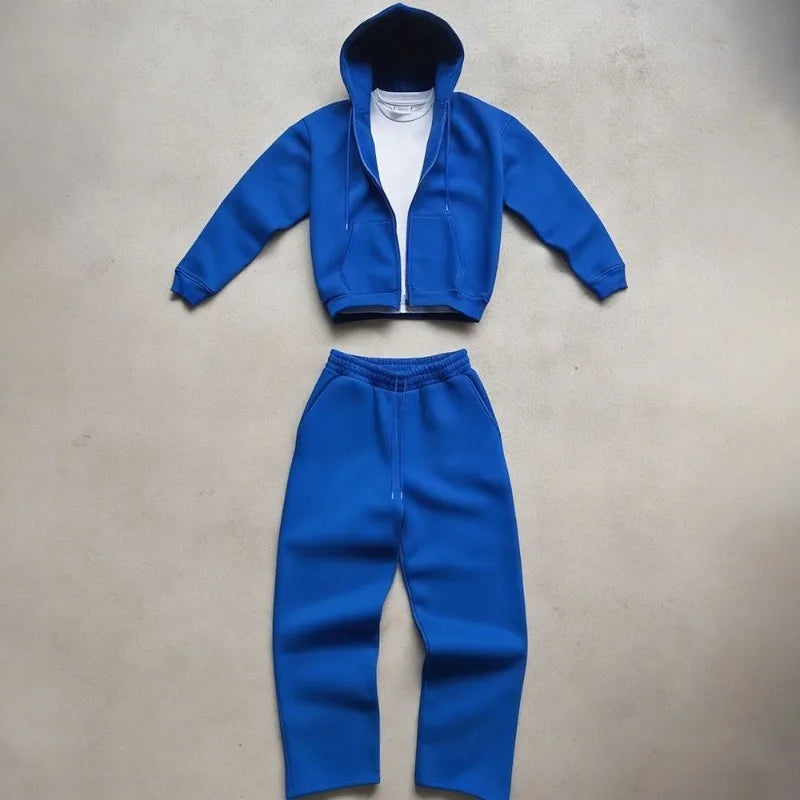 Zip-Up Hoodie & Wide-Leg Tracksuit