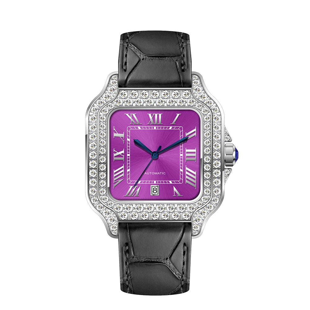 SEAKOSS 40mm Luxury Iced Out Moissanite Watch