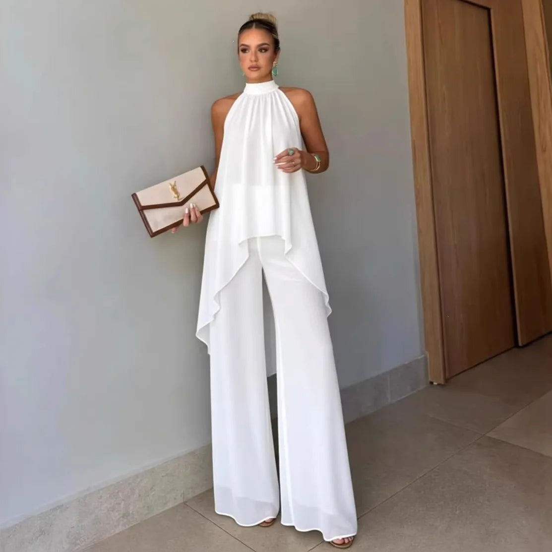 Irregular Sleeveless Top & Pants Set