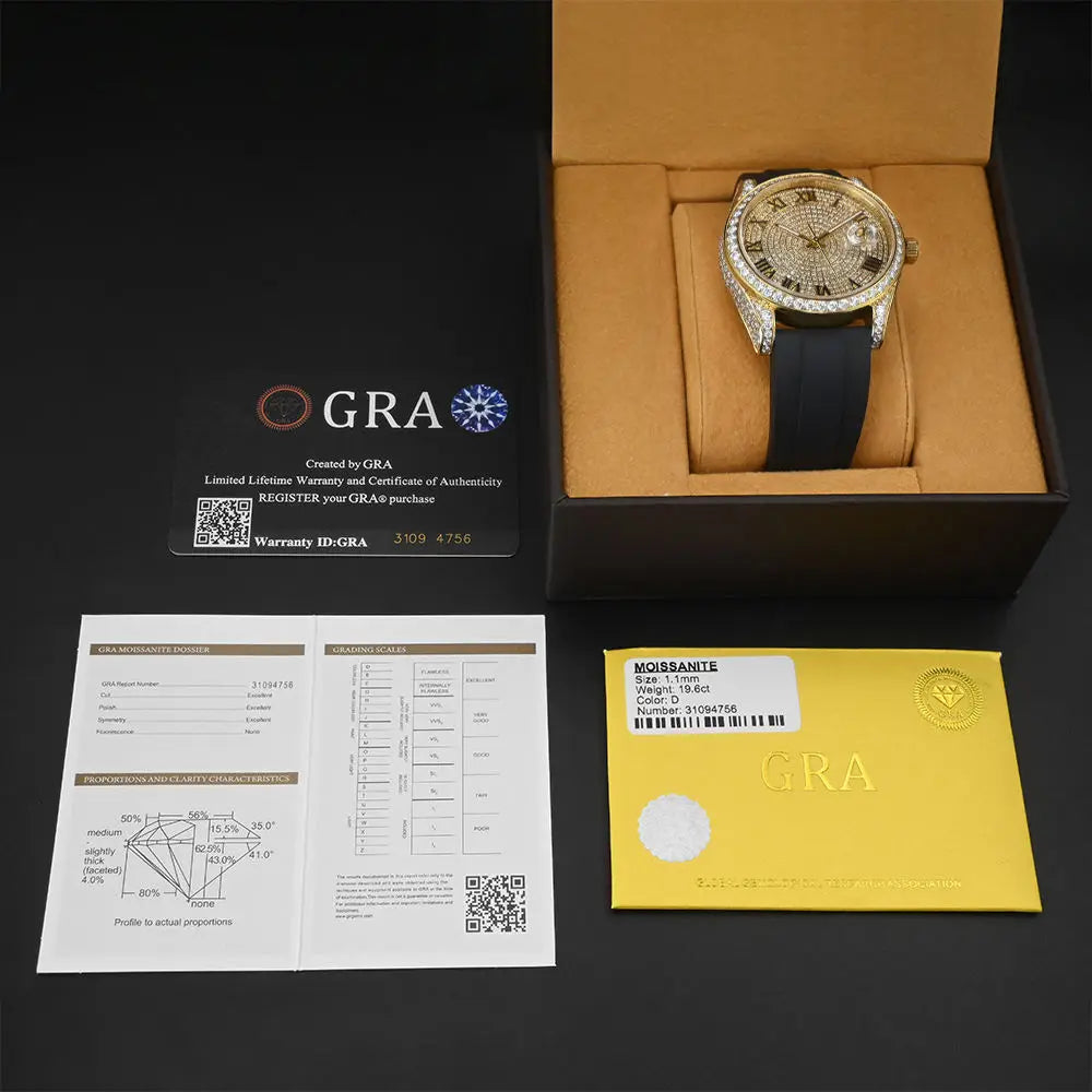 Luxury Iced Out VVS Moissanite Mechanical Watch