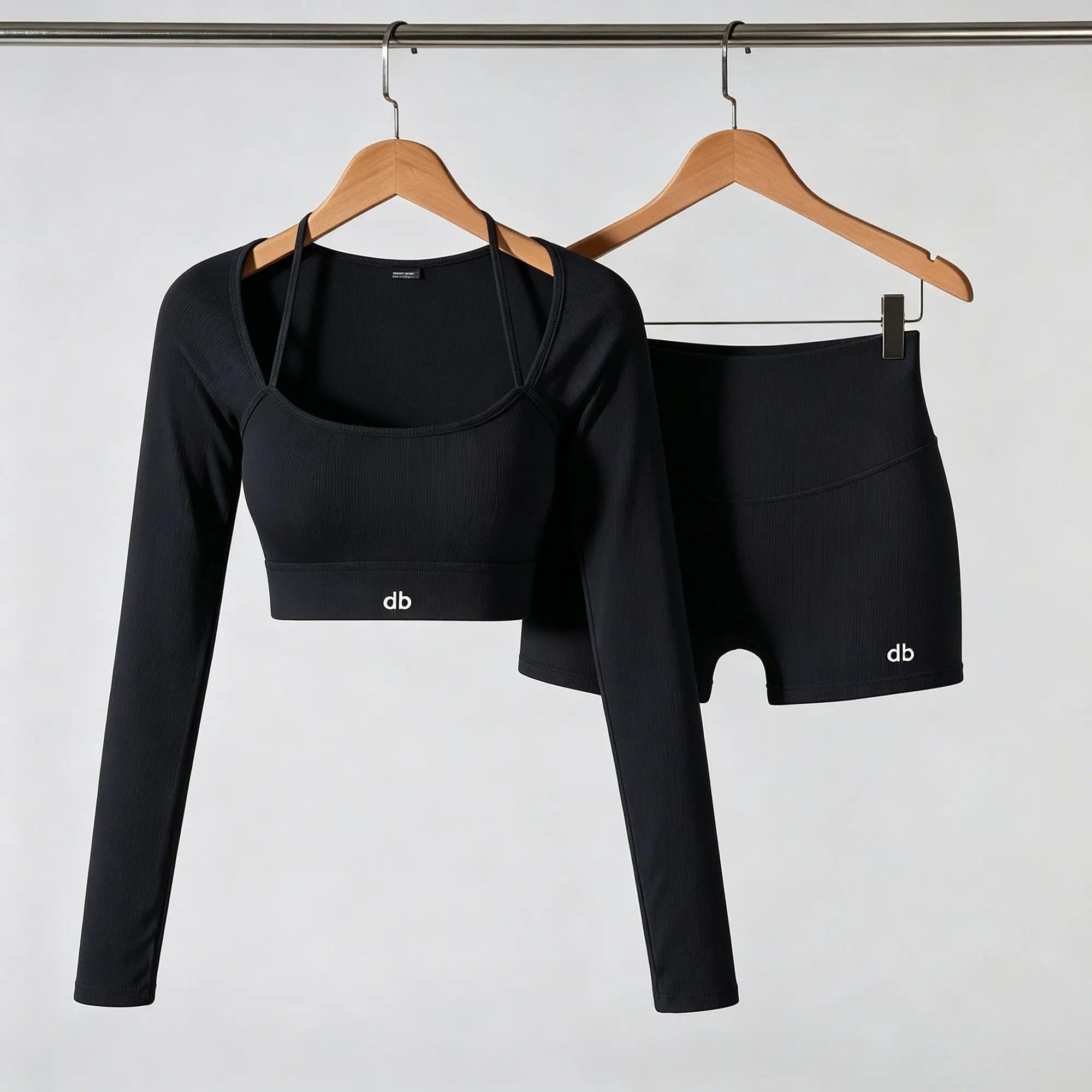 Letter Print Long Sleeve Workout Set