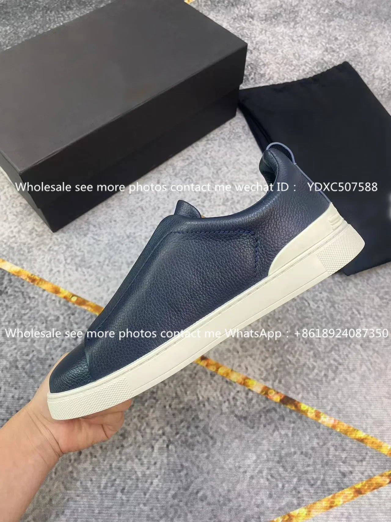Luxury Leather Men’s Casual Sneakers – Beige Low-Top Loafers