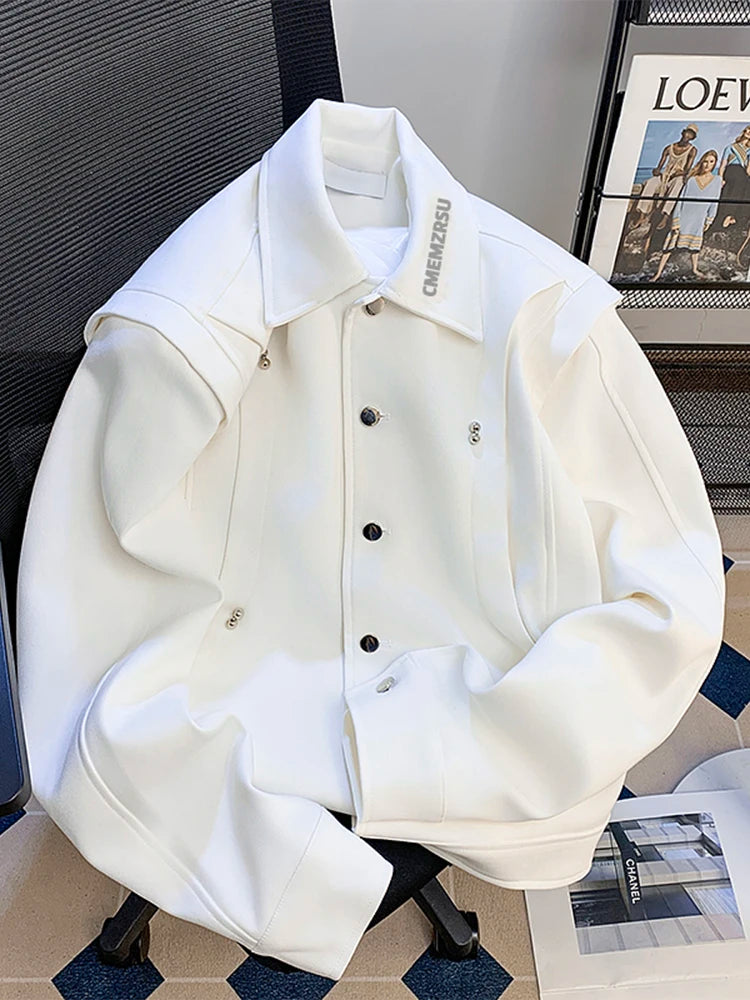 White Deconstructed Scimitar Sleeve Jacket