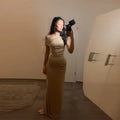 Classic O-Neck Mermaid Maxi Dress
