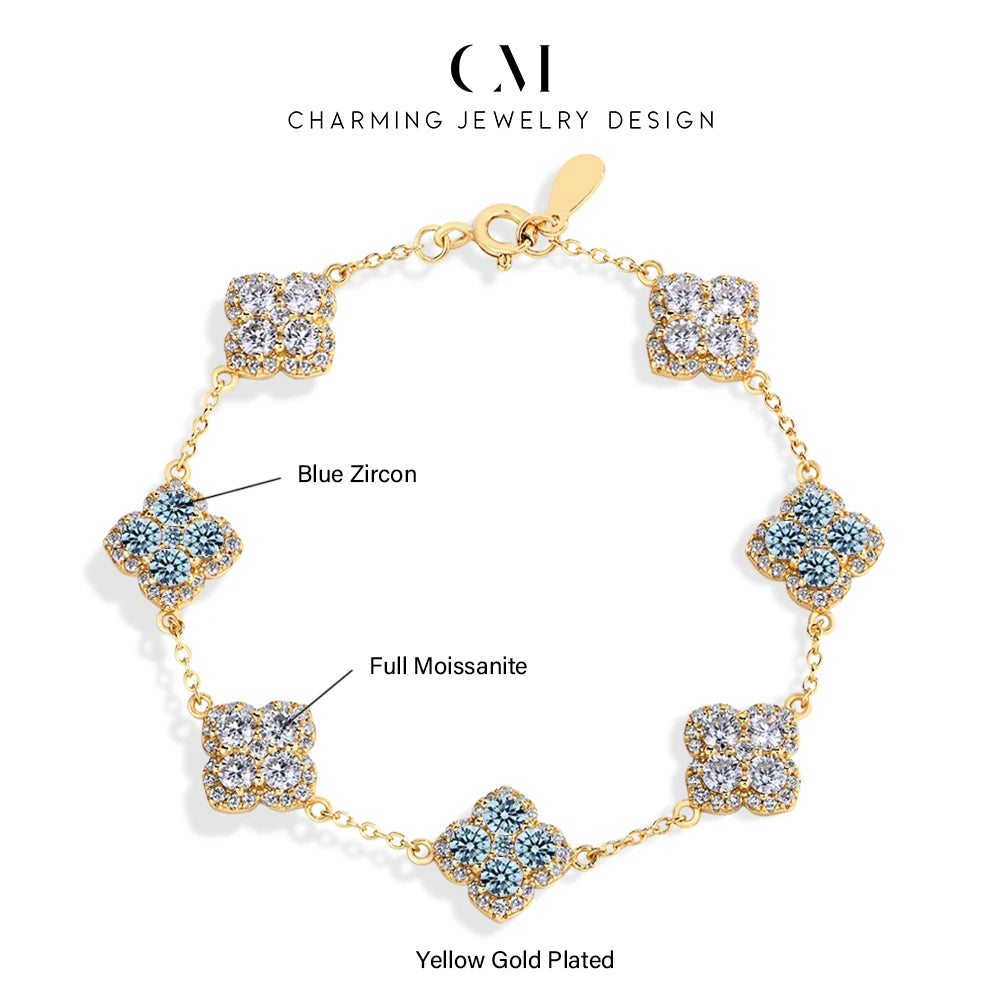 Sparkling S925 Moissanite Round Bracelet