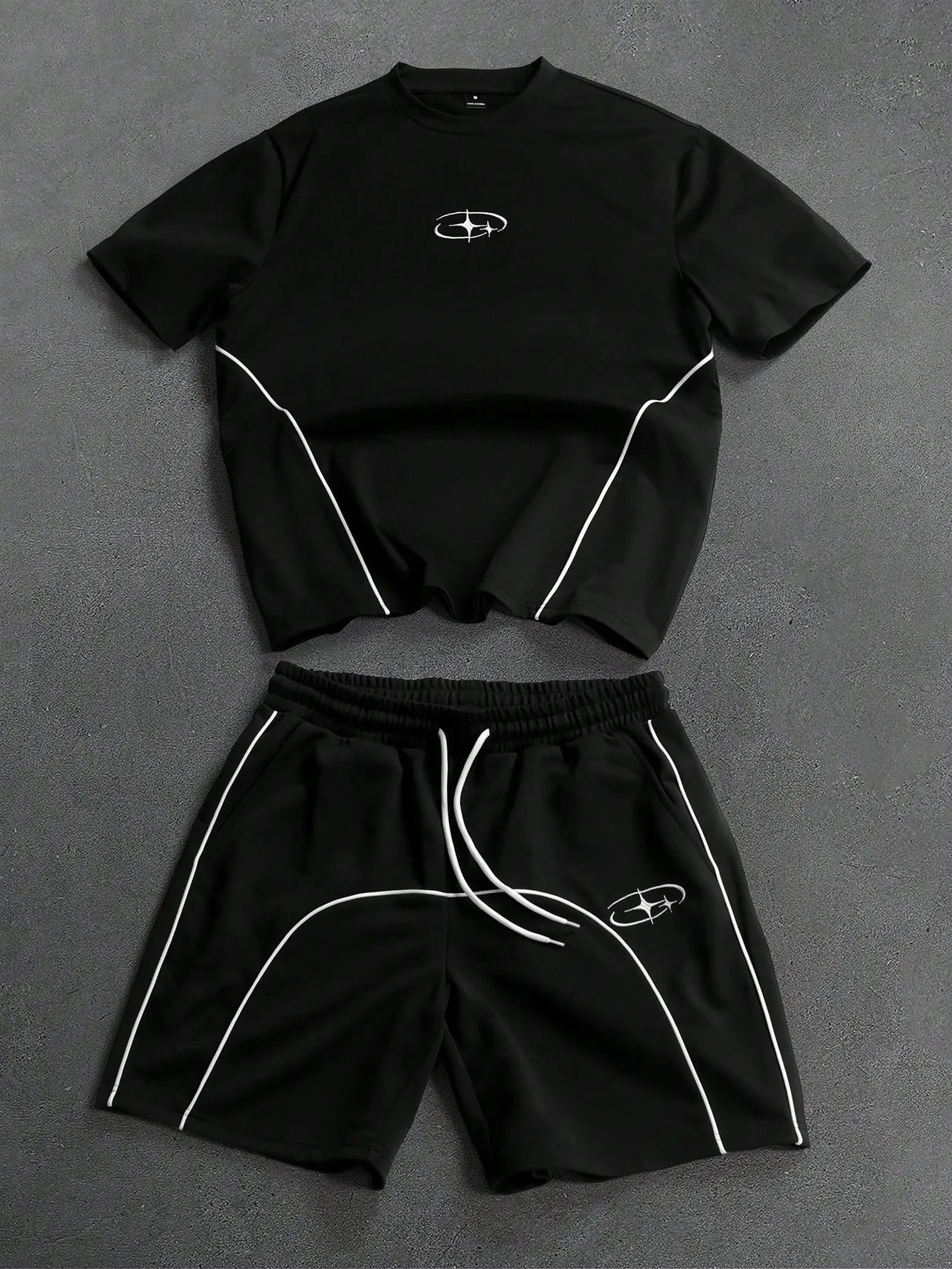 3D Pattern Shorts Set