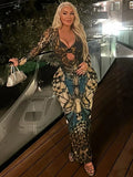 Butterfly Print See-Through Bodycon Dress
