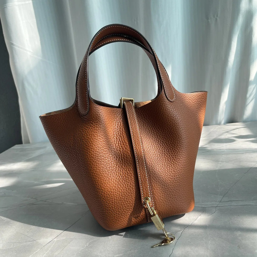 Handcrafted Genuine Leather Bucket Bag