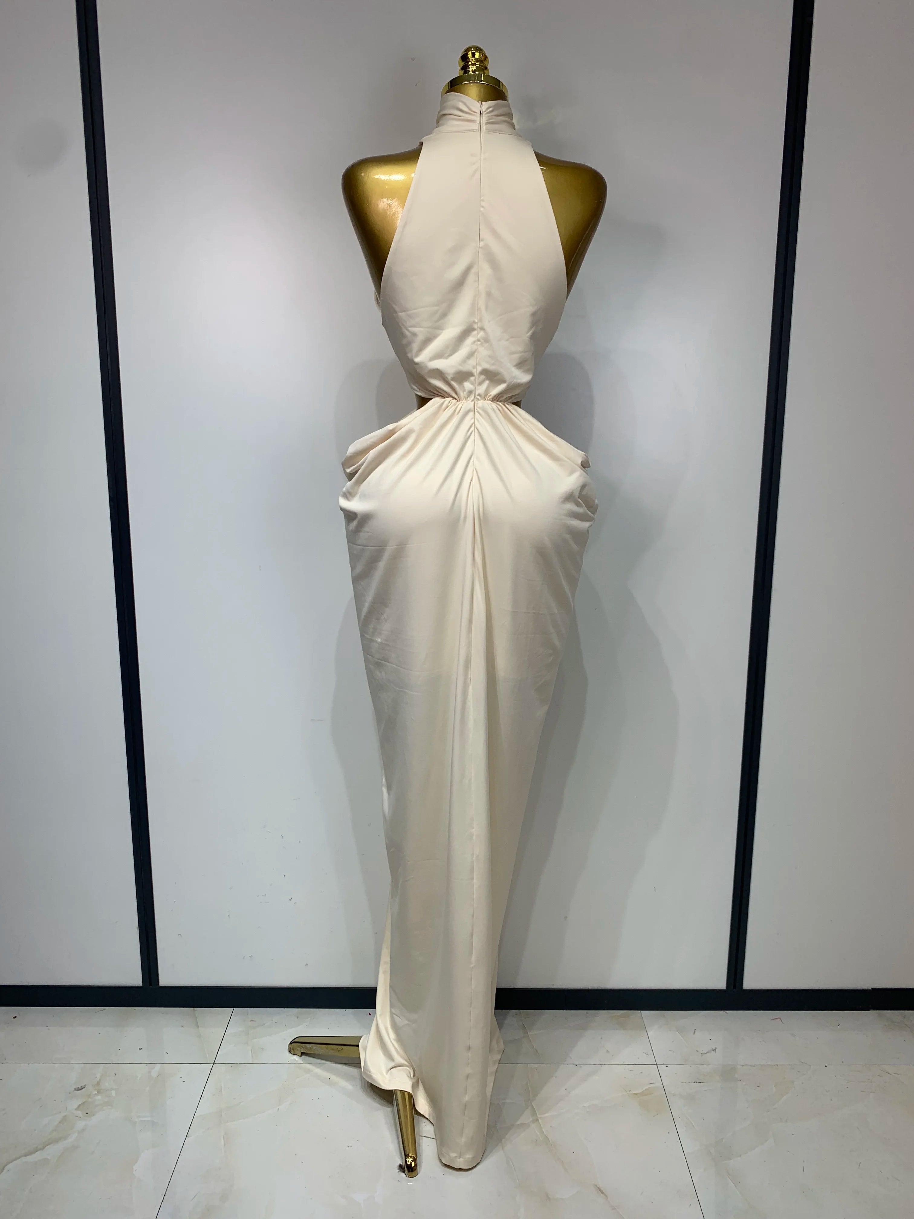 Sleeveless Cut-Out Elegant Bodycon Maxi Dress