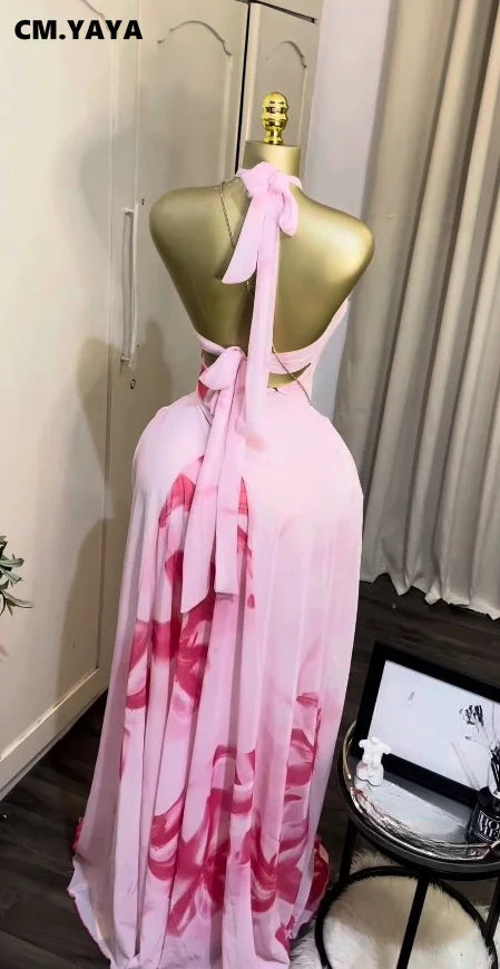 Sleeveless Printed Big Swing Maxi Dress
