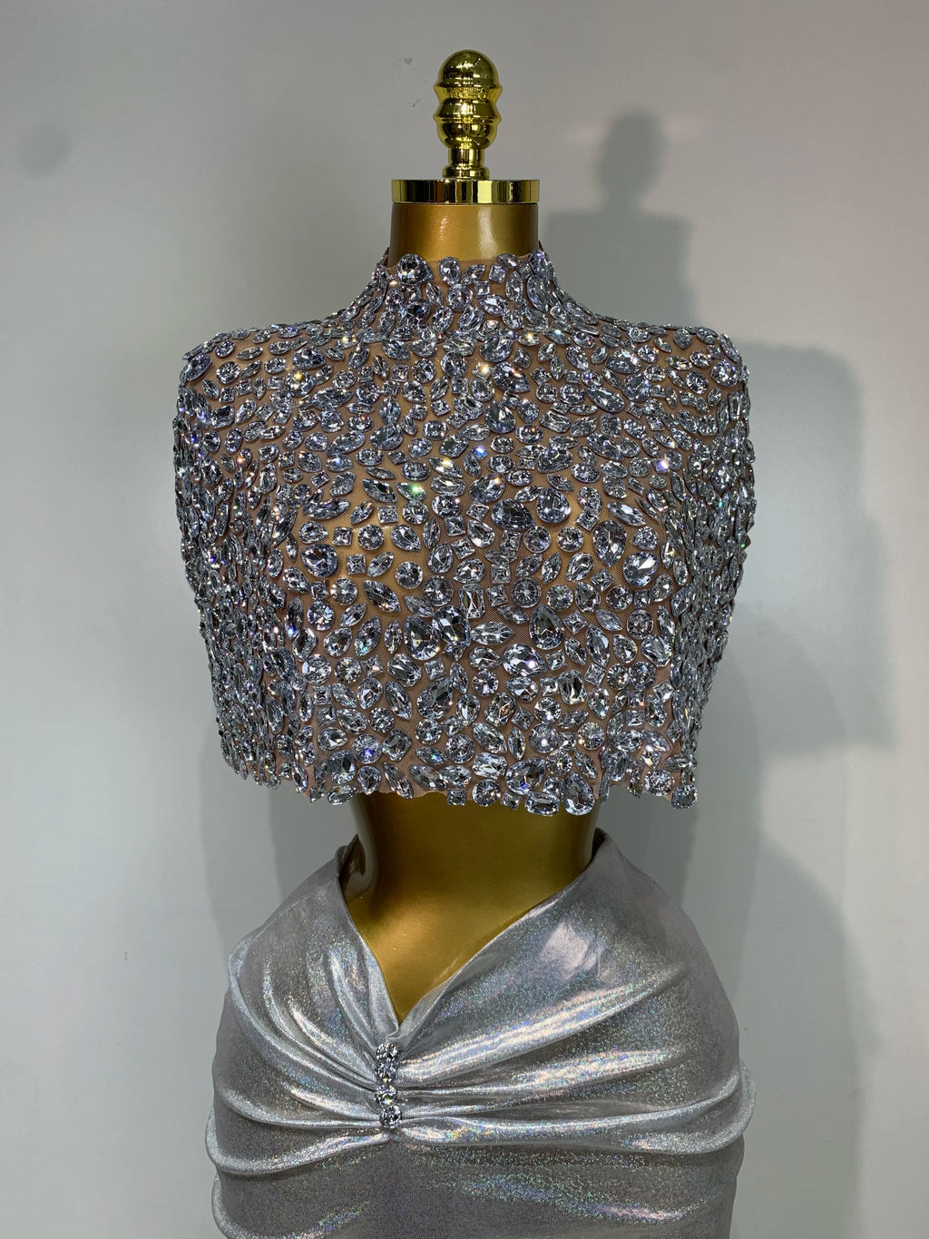 Diamond Evening Party Crop Top & Skirt