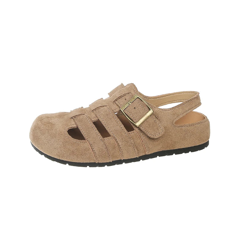 Retro Closed-Toe Roman Platform Sandals