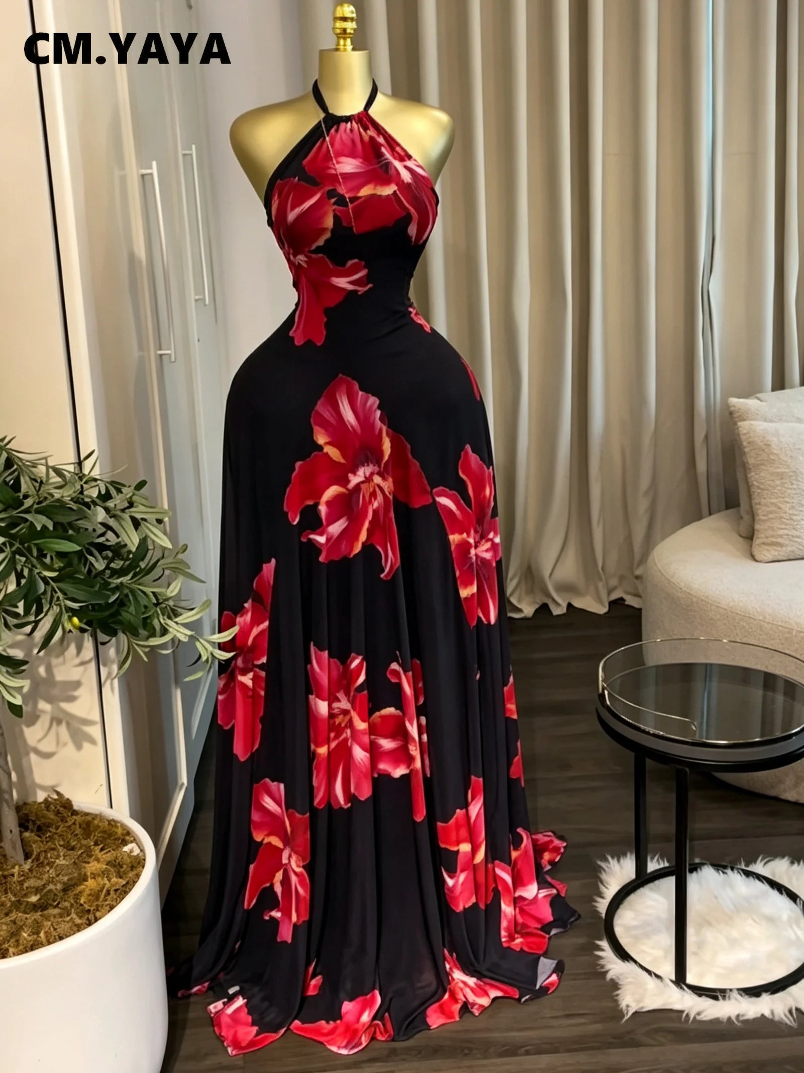 Sleeveless Floral Big Swing Maxi Dress