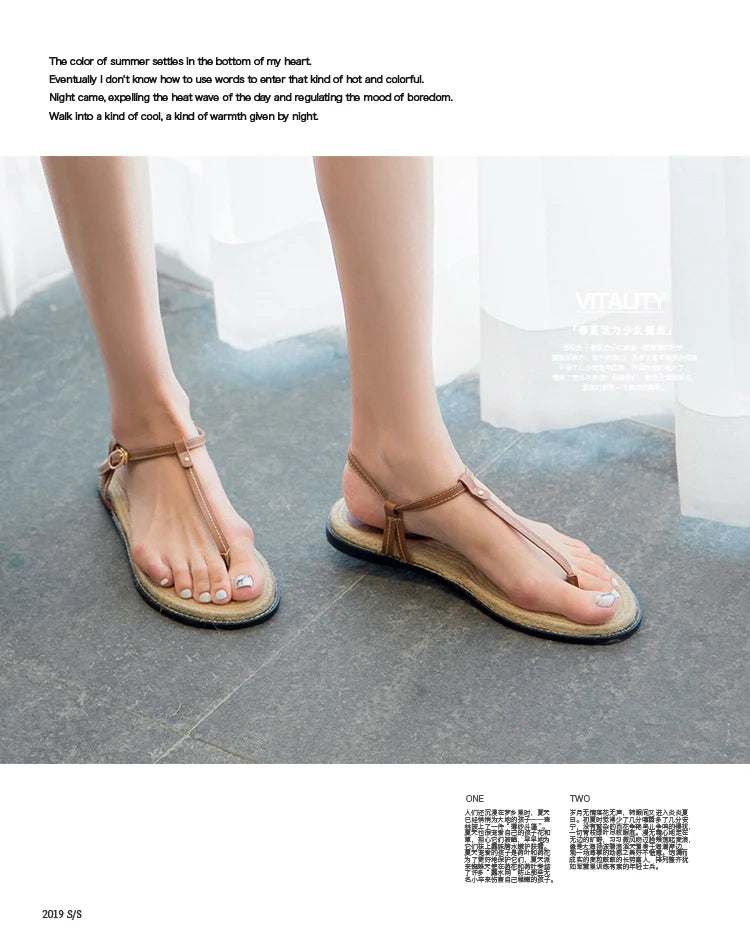 Women's Bohemian Straw Fisherman Sandals
