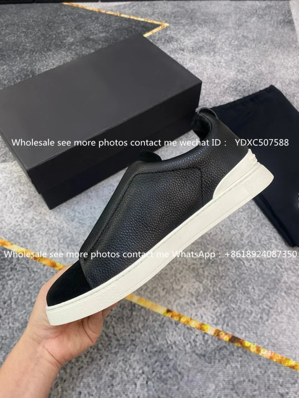 Luxury Leather Men’s Casual Sneakers – Beige Low-Top Loafers