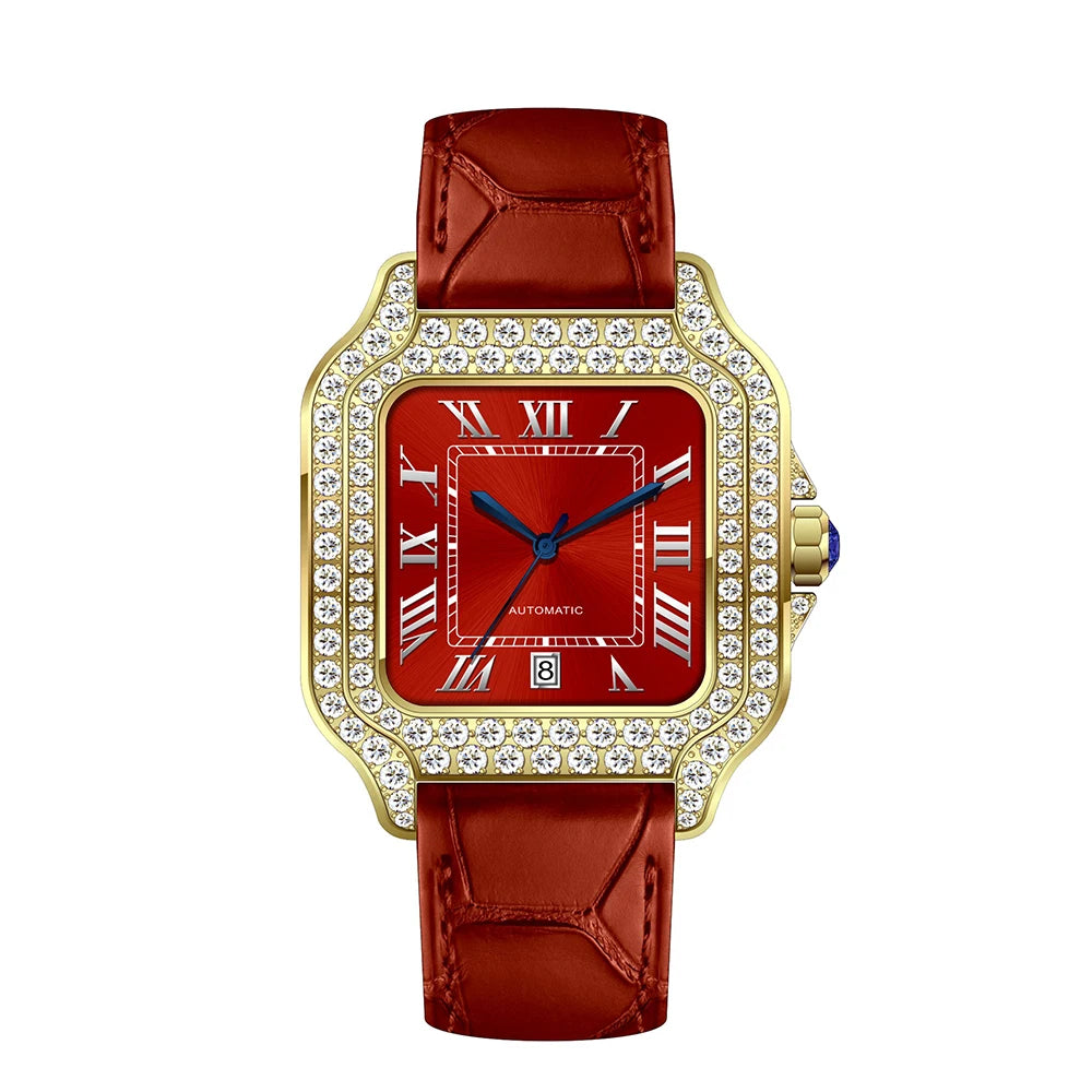 SEAKOSS 40mm Luxury Iced Out Moissanite Watch
