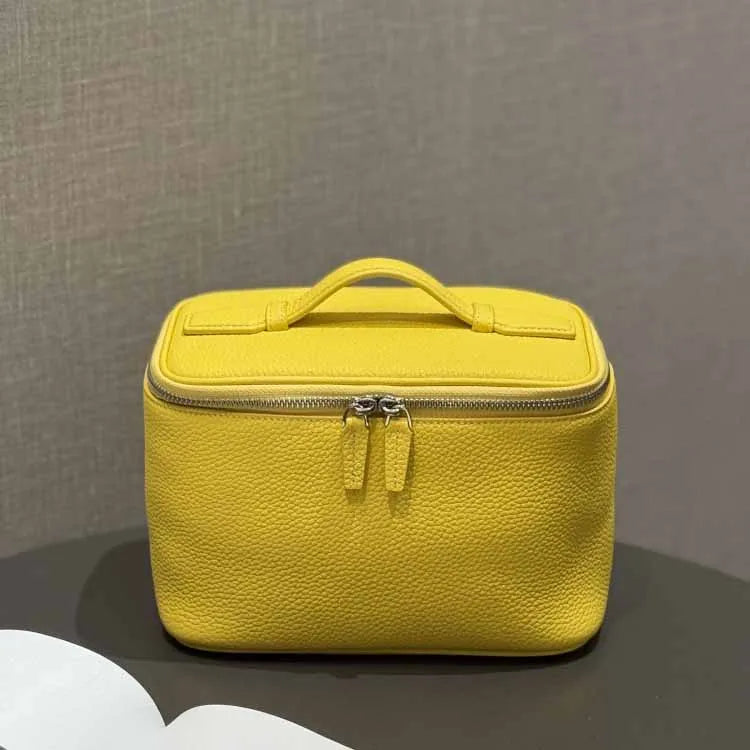 Portable Square Leather Vanity Bag