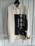 TOP-YAMAMOTO Original Printed French Linen Shirt